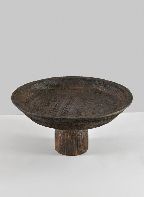 11.5in Wide Banjara Reclaimed Look Black Rugged Wood Plate Stand