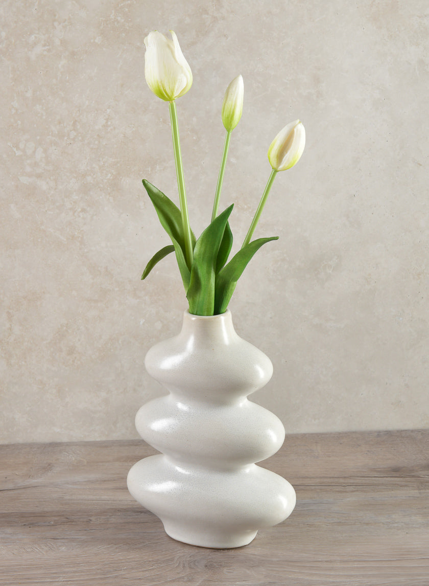 9in Tall Nuage Deco Ceramic Vase