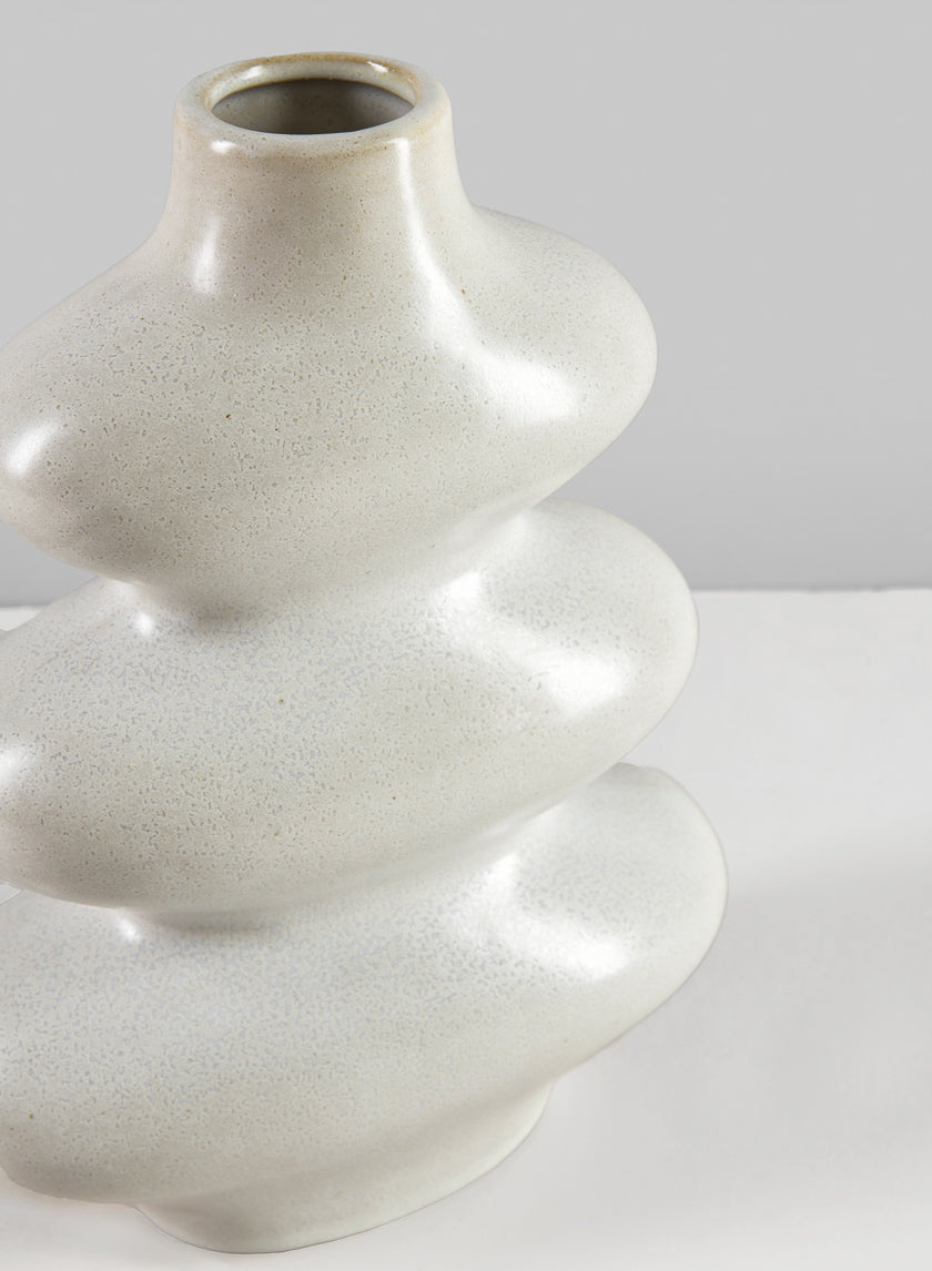 9in Tall Nuage Deco Ceramic Vase